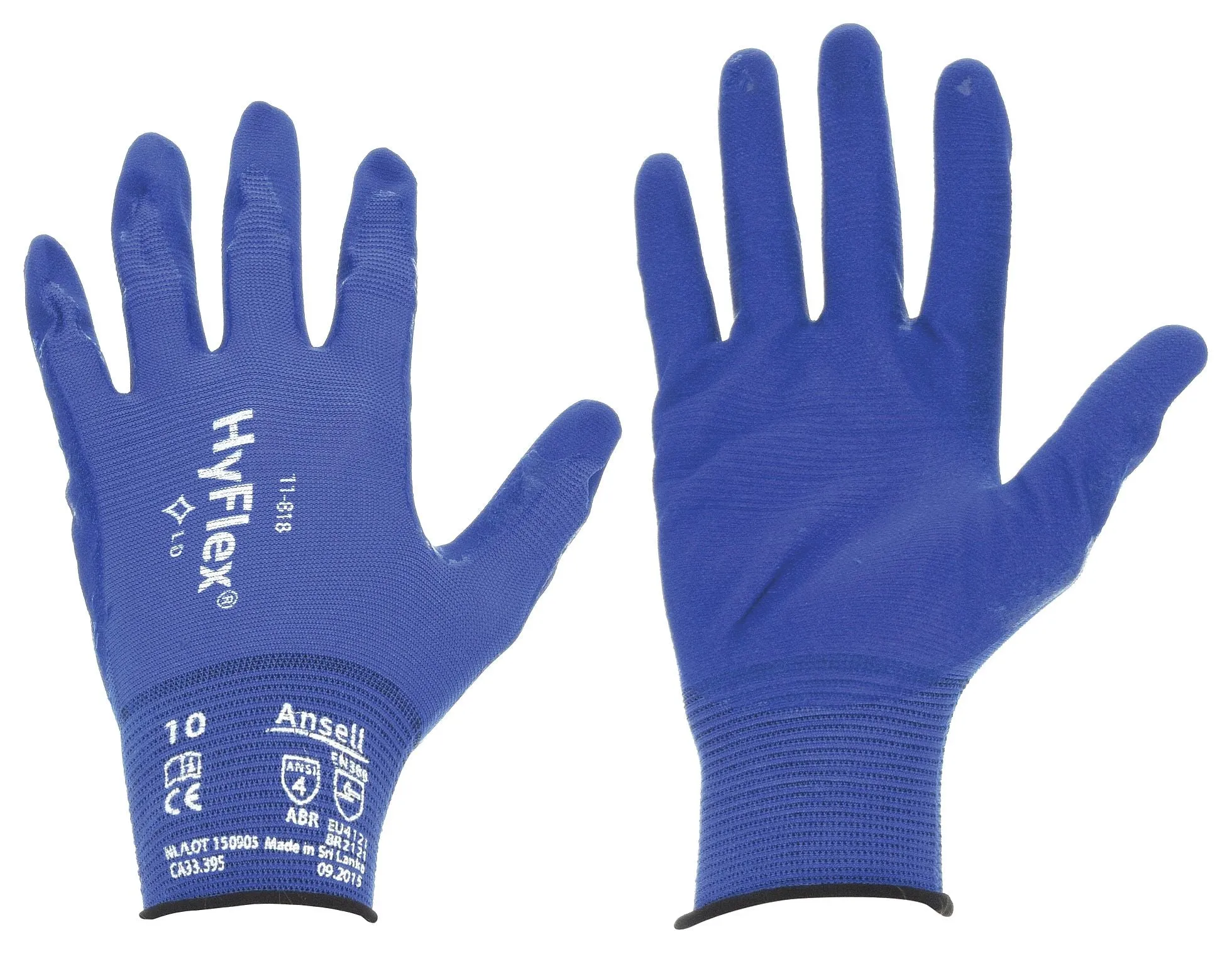 HYFLEX Foam Nitrile Coated Gloves, Blue - XS (6)