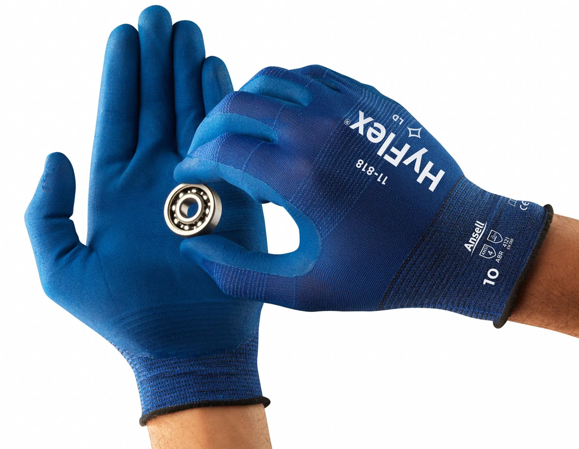 HYFLEX Foam Nitrile Coated Gloves, Blue - XS (6)