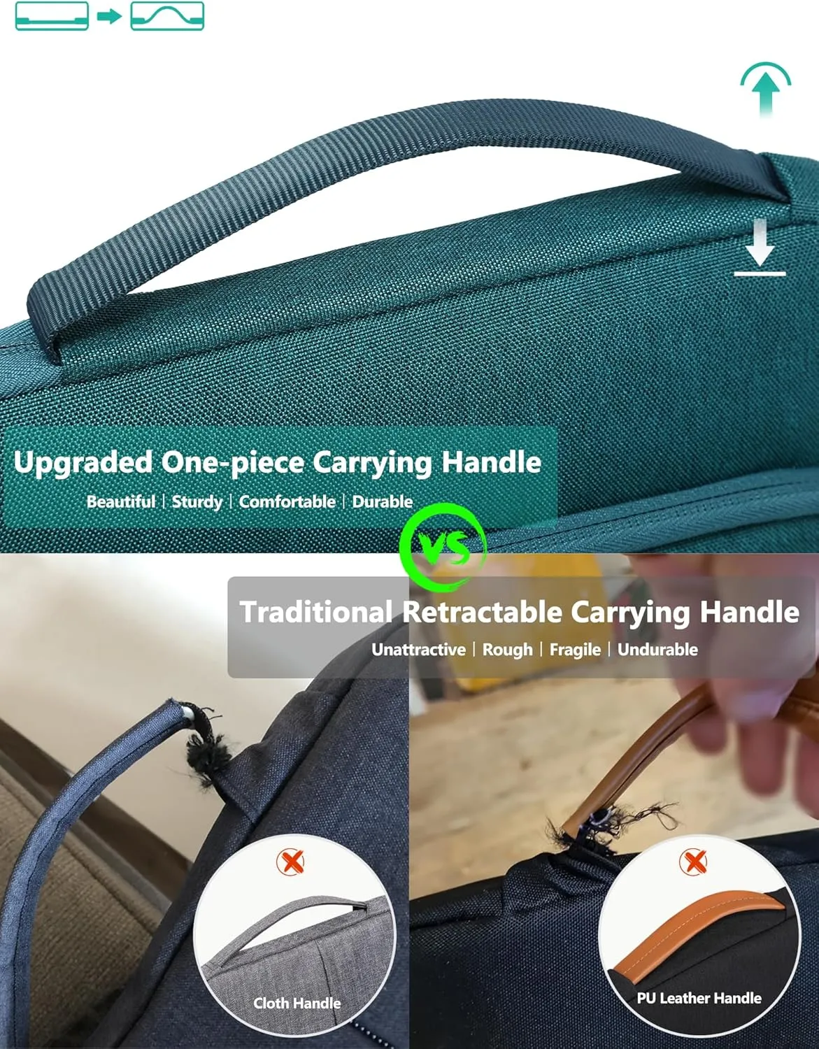 HYZUO 15-16 Inch Laptop Bag Sleeve for MacBook Pro 16 M4 M3 M2 M1 2025-2019, 15" Surface Book, Notebook Case for 15" 15.6" Dell HP Lenovo ThinkBook Asus Acer Samsung Huawei, Dark Green