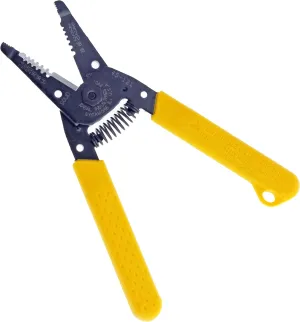 IDEAL Electrical 45-121 T-6 T-Stripper - 14-26 AWG, Yellow Wire Stripper with Looping Holes, Plier Nose, Spring Loaded Automatic Opening