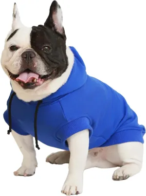 IECOii Large Dog Hoodie,Large Dog Sweater with Hood,Breathable Hooded Sweatshirt for Dogs,Pet Sweatshirt Outfit for Dogs Boy and Girl, Dachshund,French Bulldog Hooded Clothes,Blue,L(No Fleece Lined)