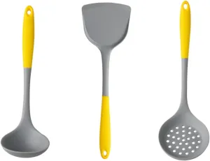 IMIKEYA Heat Resistant Silicone Spatula 4pc Cooking Utensils Kitchen Spoons Ladles Set Forcooking