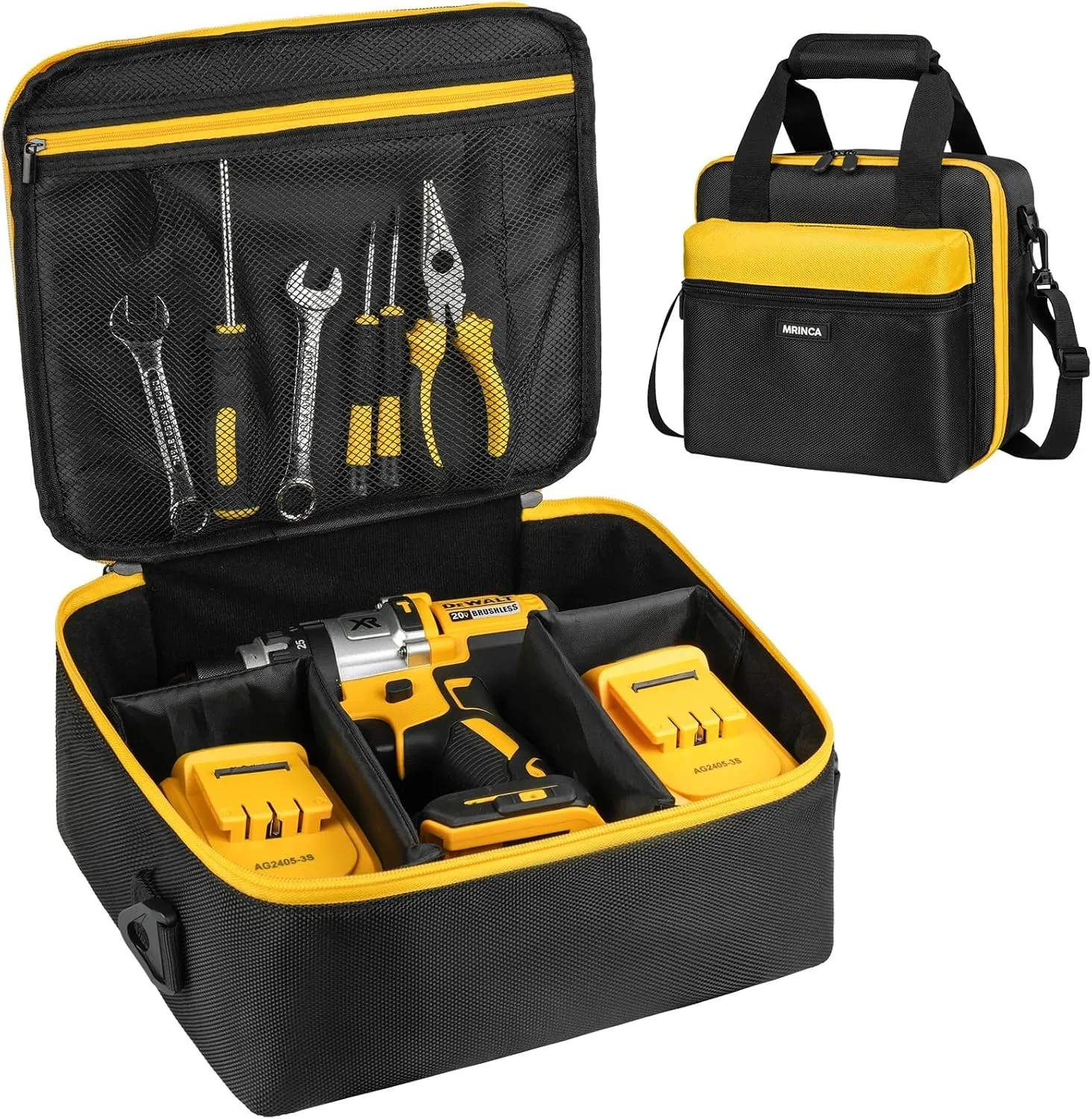 Impact Driver Case Compatible with Dewalt DCF900B/DCF891B/DCF961B/DCF899B/Milwaukee 2967-20/RYOBI P262 Impact Wrench Kit,Tool Bag Compatible with Dewalt Impact Battery and Charger,Bag Only