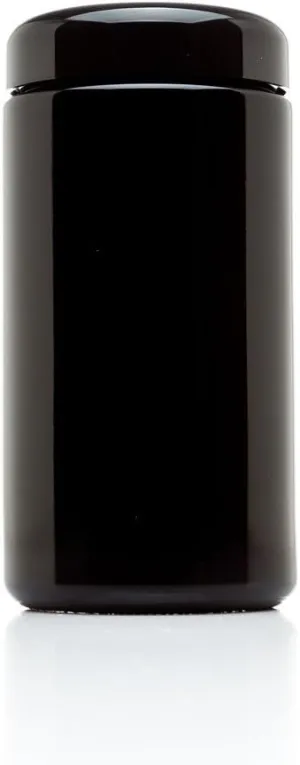 Infinity Jars Classic Black Glass Jar 400 ml (13.53 fl oz) Ultraviolet Airtight Smell Proof, Refillable Container Screw top Jar for Long term storage Coffee, Spices, Dried Goods Jar for Kitchen 3 Pack