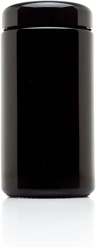 Infinity Jars Classic Black Glass Jar 400 ml (13.53 fl oz) Ultraviolet Airtight Smell Proof, Refillable Container Screw top Jar for Long term storage Coffee, Spices, Dried Goods Jar for Kitchen 3 Pack
