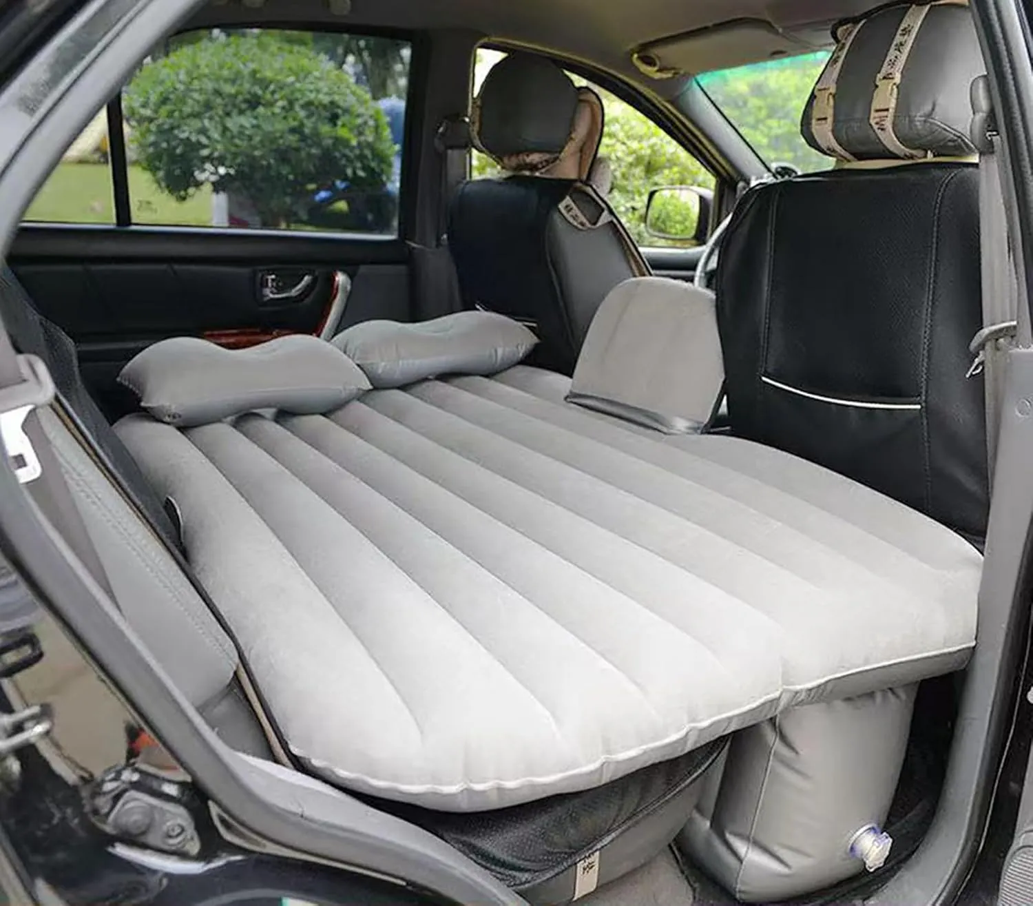 Inflatable Car Air Mattress Back Seat Bed with Air Pump,Portable Thickened Car Travel Camping Sleeping Air Mattress Blow Up Bed for Car Universal SUV