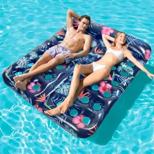 Inflatable Pool Float Lounger, 72" x 60" Large Pool Floats Adult Heavy Duty with Headrest, Comfort Sun Tanning Pool Raft Floaties for Adults Summer Lake Beach Party Toys