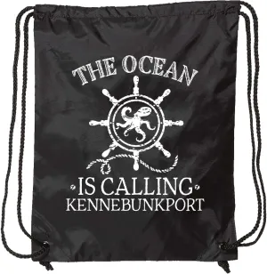 inktastic Kennebunkport Maine Drawstring Bag Black 38074
