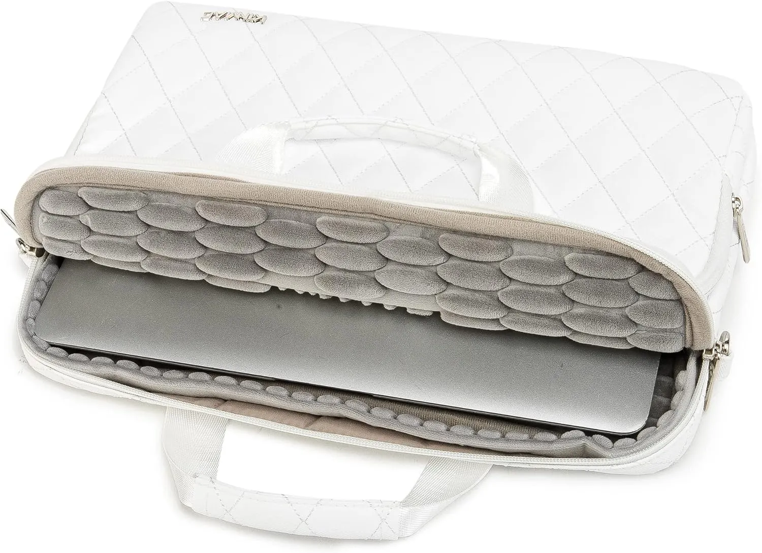 inmac 360 Degree Laptop Bag Full Cushioned Laptop Shoulder Bag For LG Gram 16 inch and 15.6 inch-16 inch Laptop (White)
