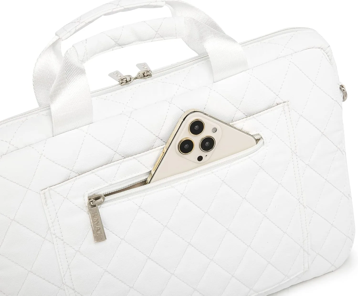 inmac 360 Degree Laptop Bag Full Cushioned Laptop Shoulder Bag For LG Gram 16 inch and 15.6 inch-16 inch Laptop (White)