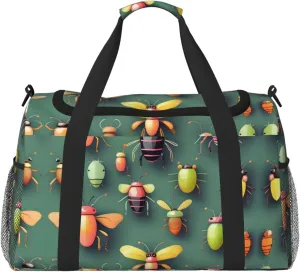 Insect Atlas Travel Tote Bag with Adjustable Shoulder Strap and Large Capacity
