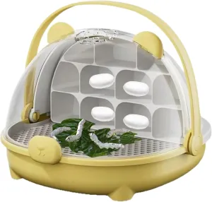 Insectt Habitats Cage - Portable Transparent Box for Silkworms, Reptiles, and | Outdoor Terrarium Transport Container with Handle, Animal Observation House for Kids and Pet Owners