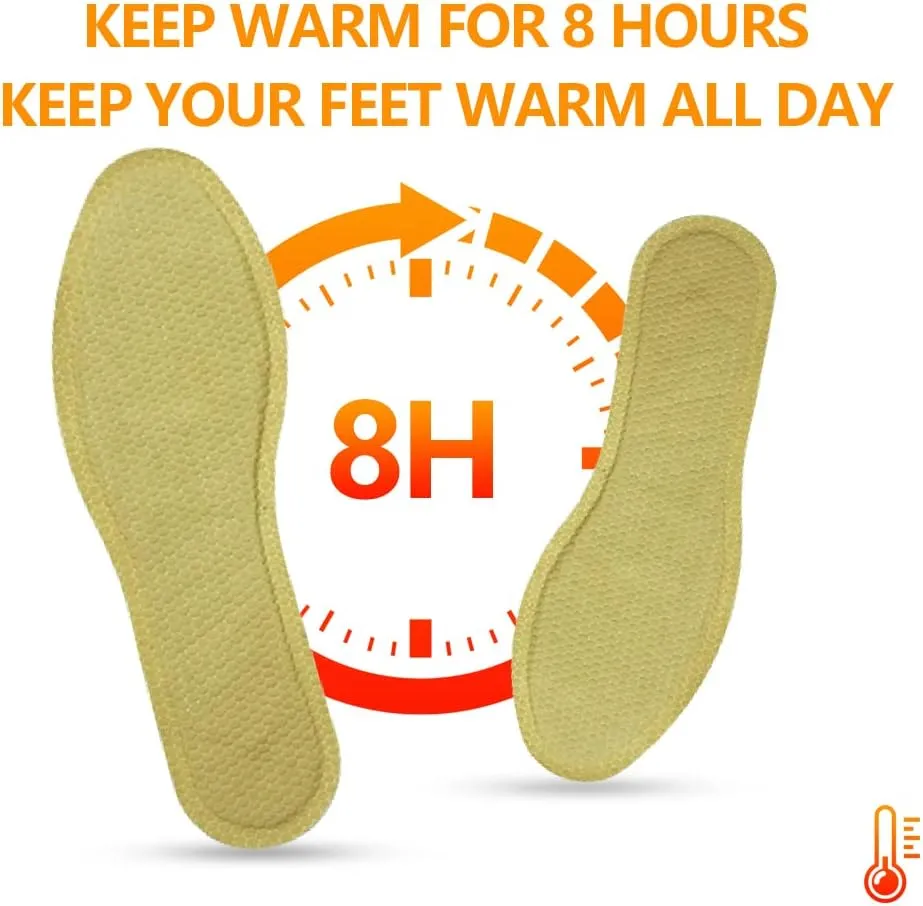 Insole Foot Warmers Disposable, Foot Warmers for Feet, Heated Insoles Warmers, Air Activated Warmers, Up to 10 Hours of Heat, Foot Warmer for Skiing, Fishing, Hiking, Camping, Hunting, 10/16/40 Pairs
