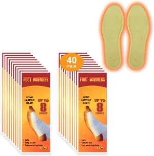 Insole Foot Warmers Disposable, Foot Warmers for Feet, Heated Insoles Warmers, Air Activated Warmers, Up to 10 Hours of Heat, Foot Warmer for Skiing, Fishing, Hiking, Camping, Hunting, 10/16/40 Pairs
