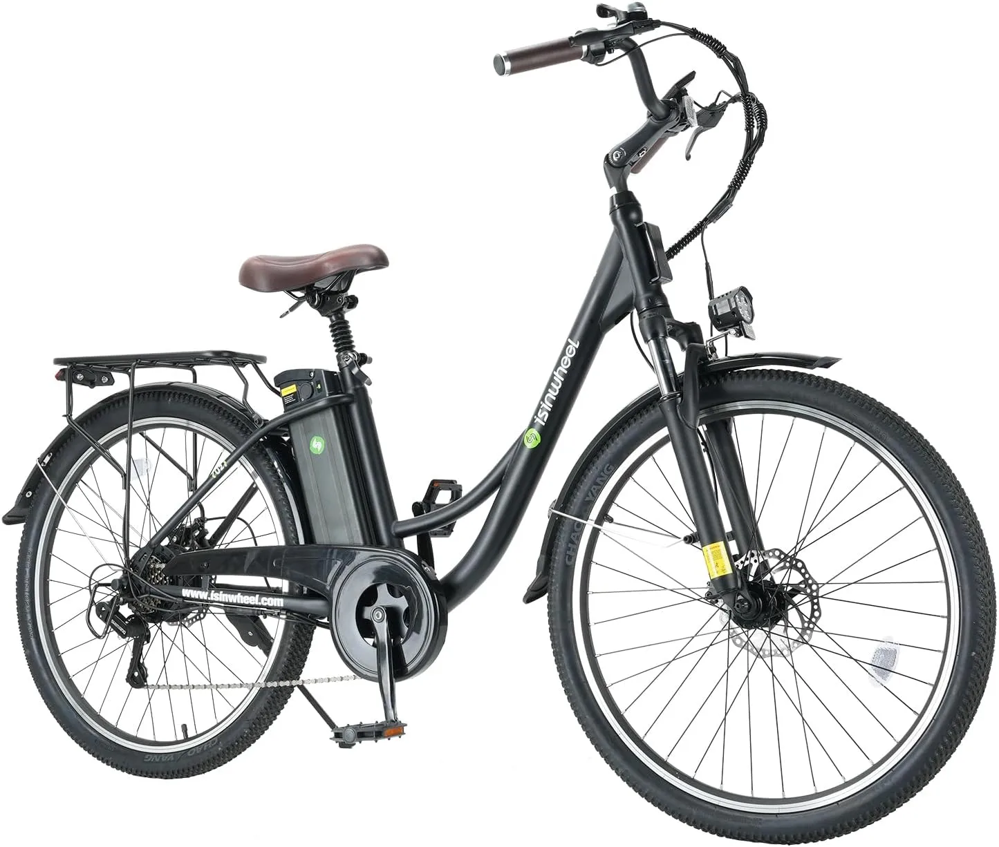 isinwheel M10 Electric Bike Adult 500W, 26" Commuting Electric Mountain Bike 20MPH Max Range 55  Miles, Removable Battery, Professional 35-Speed, Front Fork Suspension Lightweight Electric Bicycle