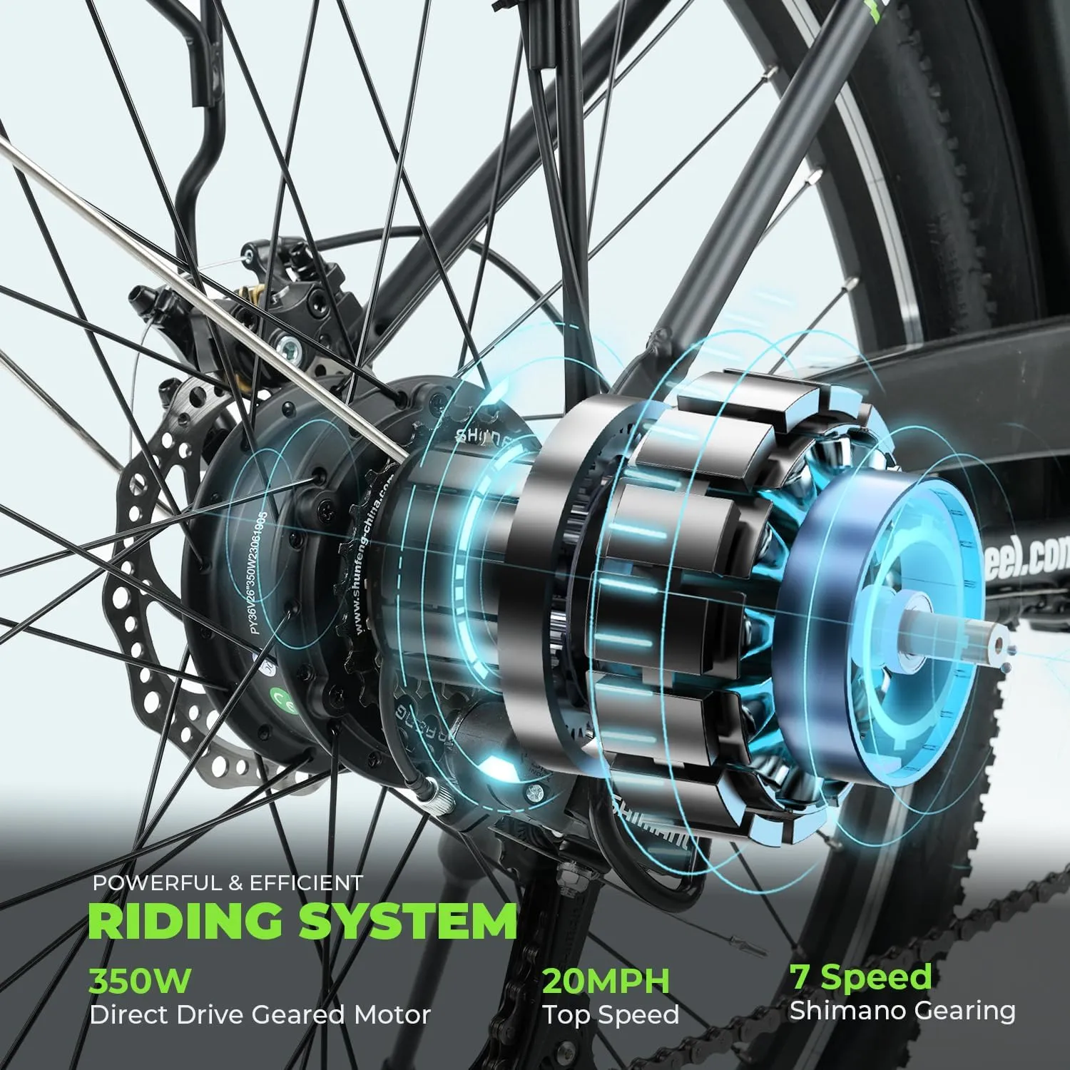 isinwheel M10 Electric Bike Adult 500W, 26" Commuting Electric Mountain Bike 20MPH Max Range 55  Miles, Removable Battery, Professional 35-Speed, Front Fork Suspension Lightweight Electric Bicycle
