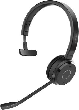 Jabra Evolve 65 TE (Third Edition) Wireless Single-Ear Headphones - Noise-Canceling Mic, 16 hrs Battery Life, Dual Connectivity, Works with All UC Platforms Like Zoom & Google Meet, Black