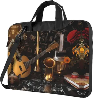 JCAKES Musical Instruments Print Laptop Bag Removable Shoulder Strap Laptop Bag Portable Computer Bag