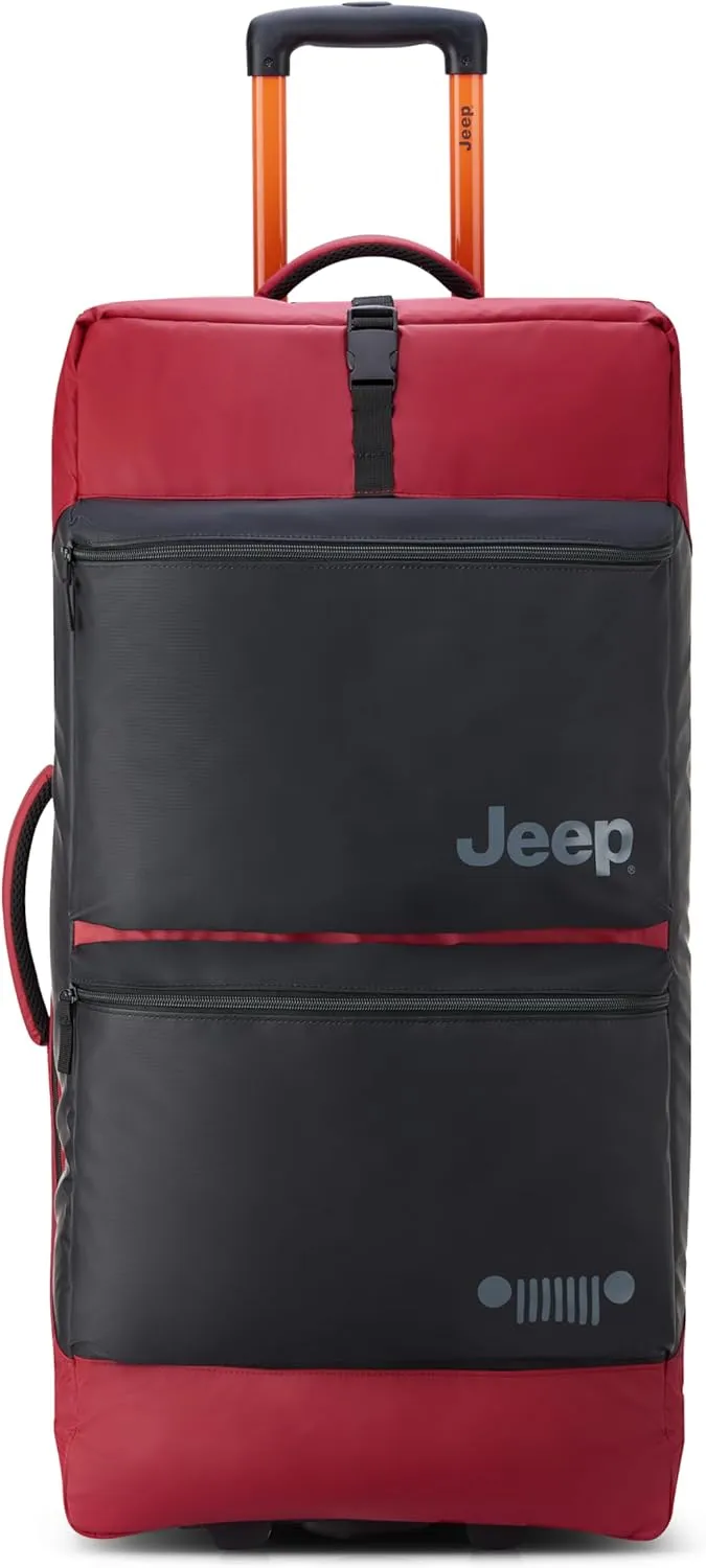 Jeep JS006B Two Wheel Rolling Travel Duffle Bag, Tomato, 20 Inch