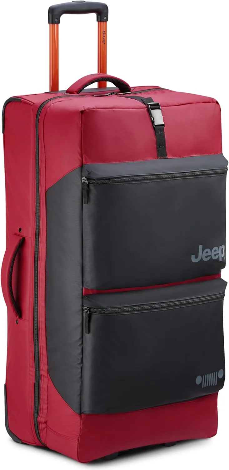 Jeep JS006B Two Wheel Rolling Travel Duffle Bag, Tomato, 20 Inch