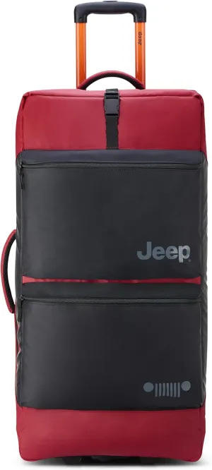 Jeep JS006B Two Wheel Rolling Travel Duffle Bag, Tomato, 20 Inch