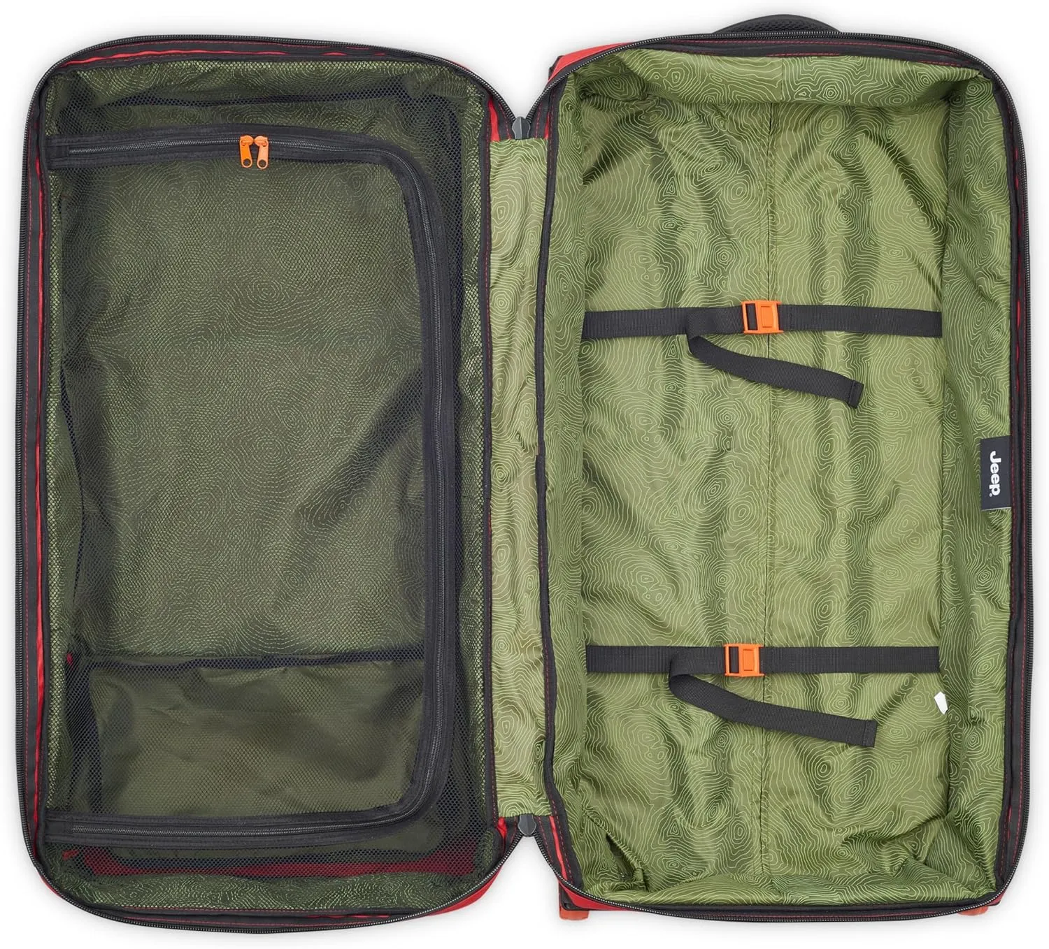 Jeep JS006B Two Wheel Rolling Travel Duffle Bag, Tomato, 20 Inch