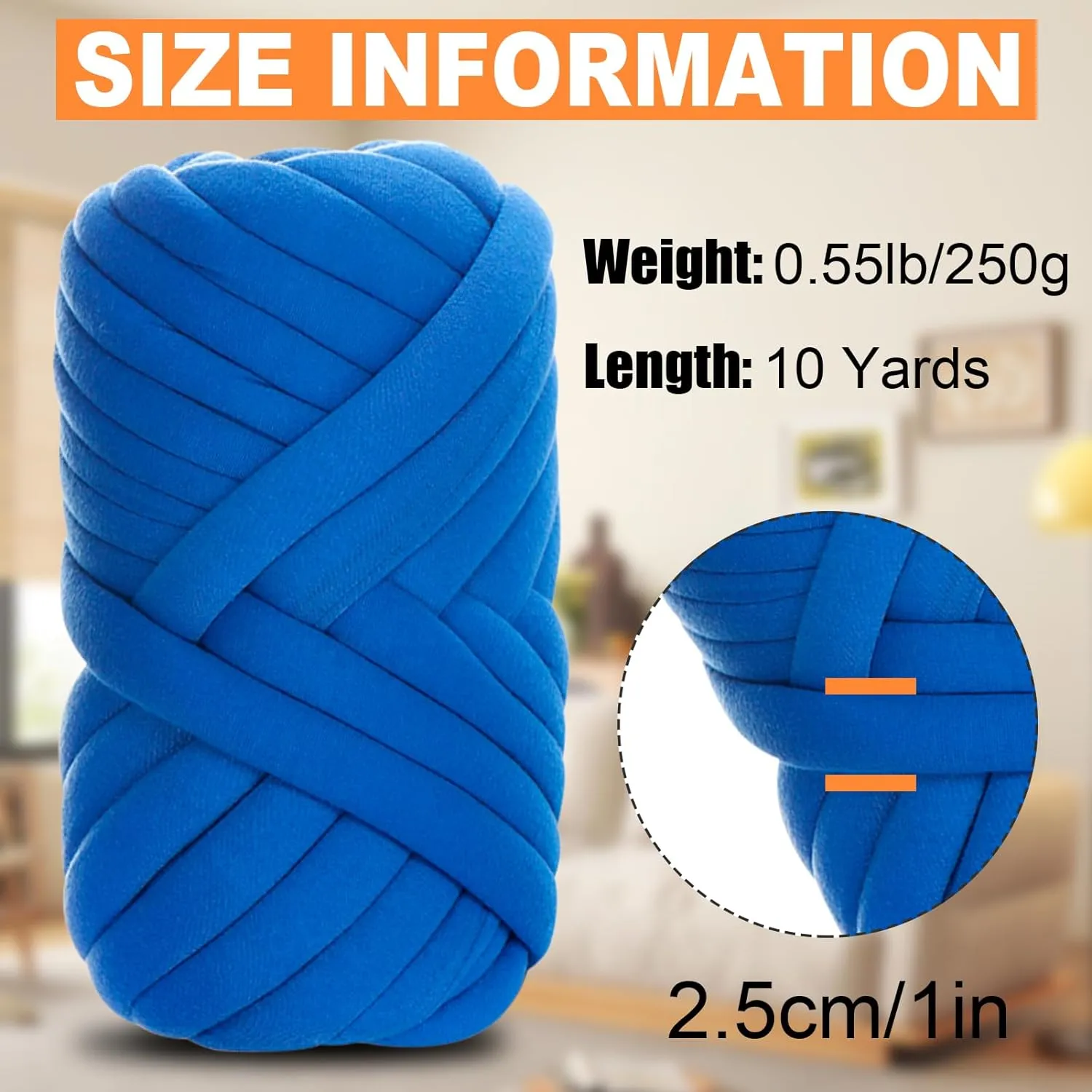 JeogYong Chunky Yarn for Hand Knitting, 0.55lb/10 Yards Arm Knitting Bulky Giant Tubular Yarn for Bags, Baskets, Pillows, Pet Nests, DIY Crafts (Cream White)