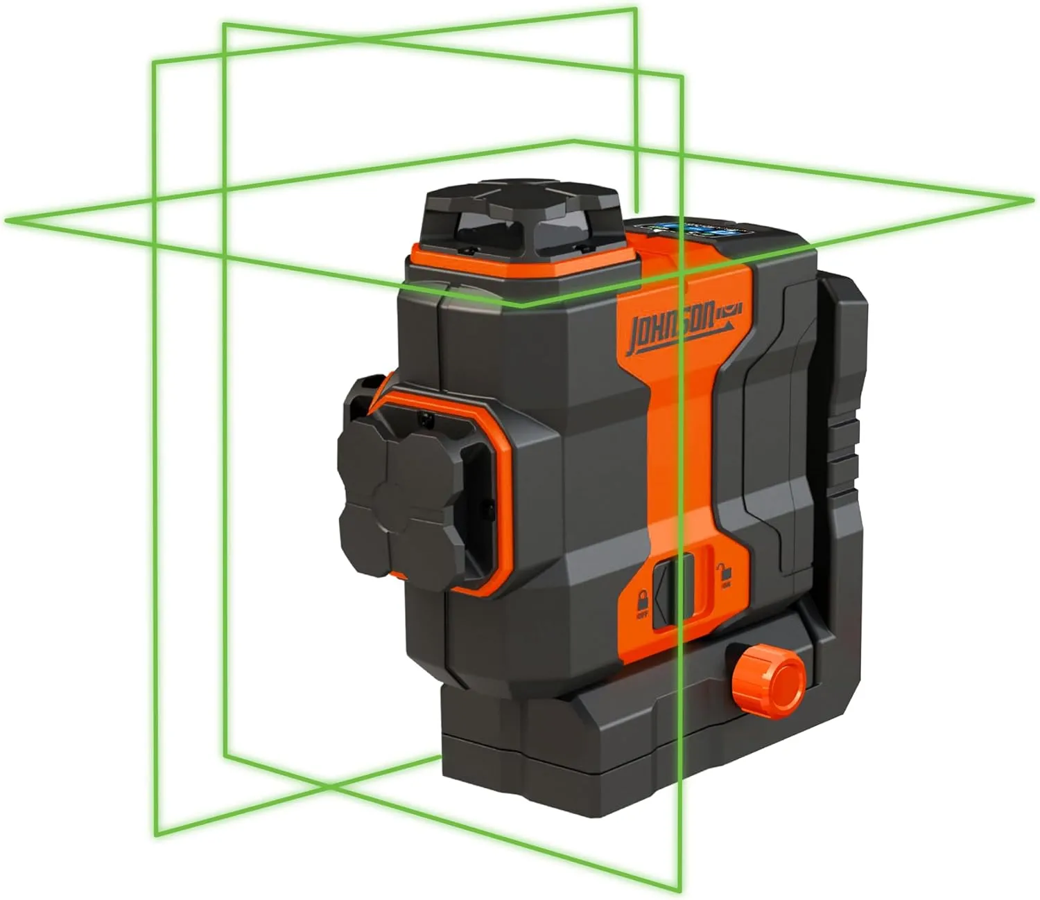 Johnson Level & Tool JLN300-GN3360 Laser Level, Self Leveling, 3x360° Plane Laser with GreenBrite® Technology, Magnetic Base, Hard-shell Carry Case, Lithium Ion Battery, Magnetic Target, Track Mount