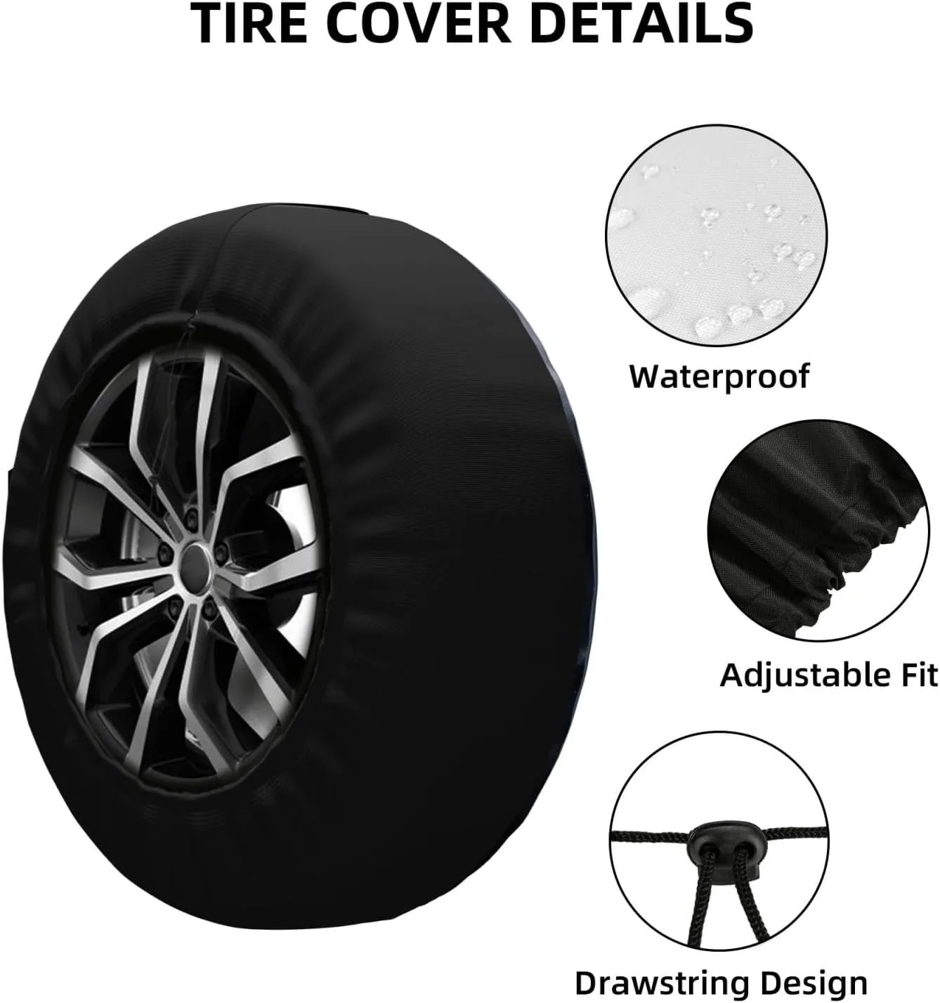 Jupiter Landscape Tire Cover Outdoor Waterproof Snow Sun Rain Wheel Cover Portable Wheel Bags Camper Spare Tire Cover Universal Car Tire Protectors for Trailer RV SUV