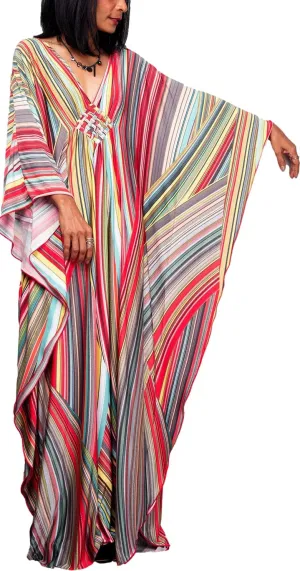 Kaftan Dresses for Women Wave Neck Swimsuit Cover Up Caftan Dress Plus Size Oversized Long Beach Dress