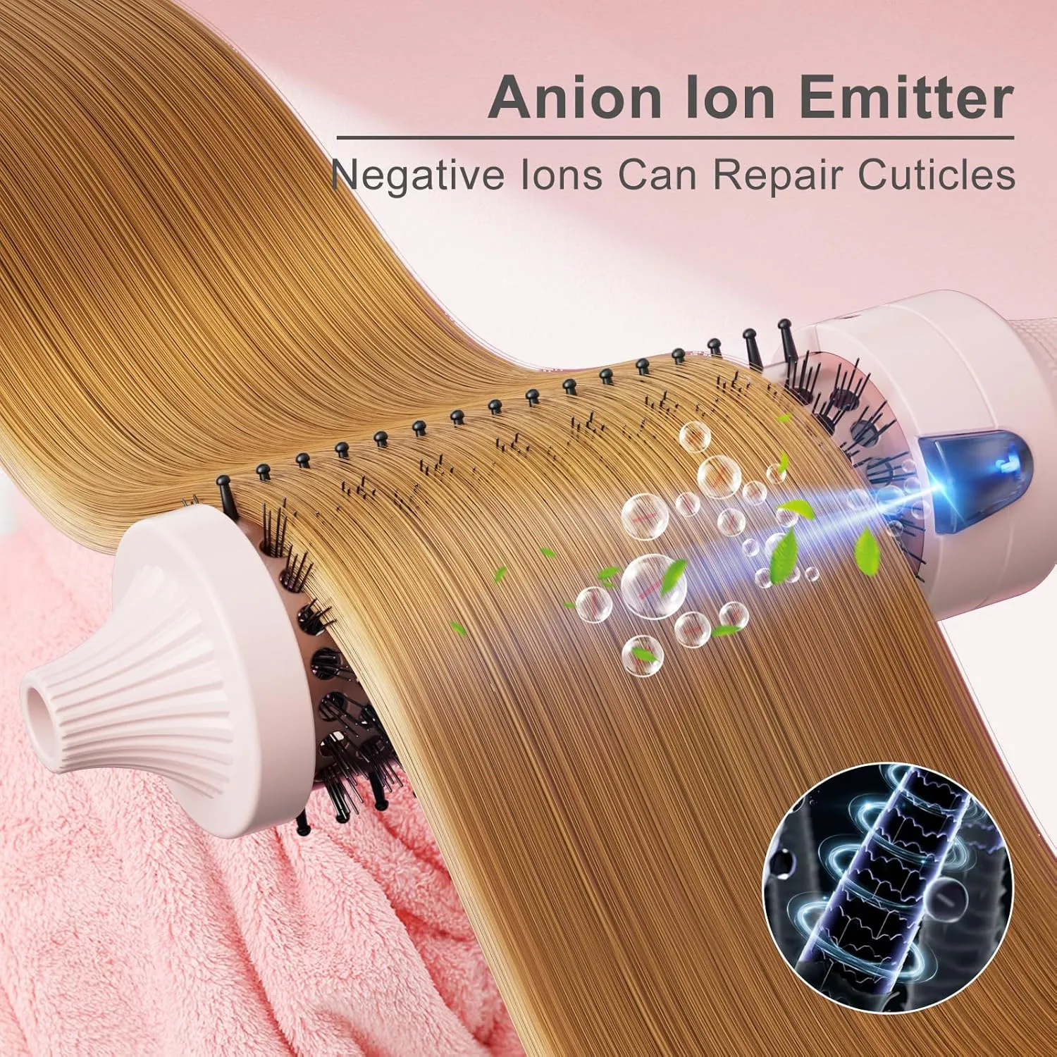 K&K 1.25 Inch Heated Curling Brush with Ceramic Tourmaline Ionic Technology - Volumizing Hot Brush for Root Volume & Loose Curls