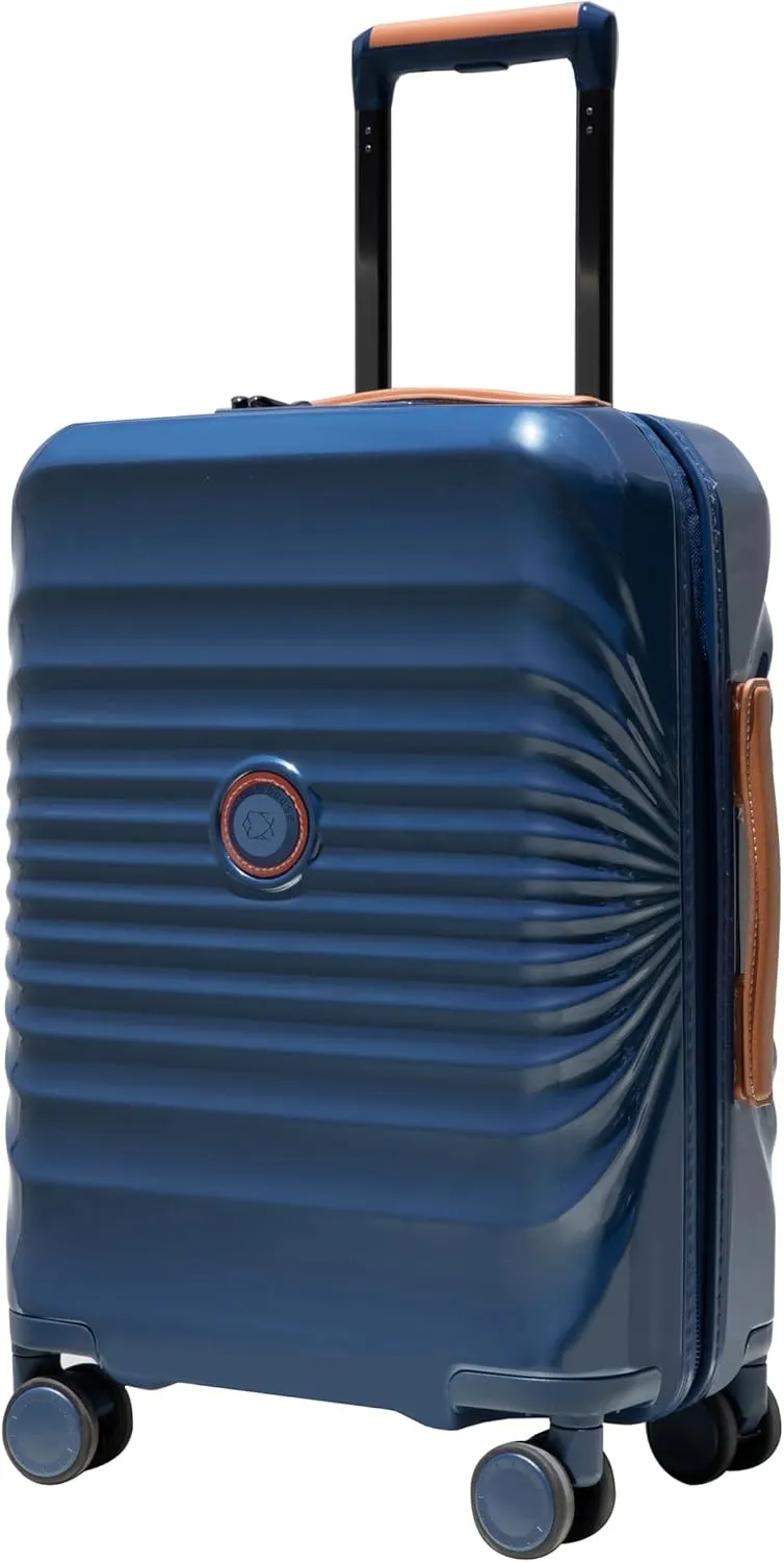 Kangmusi 24" on Luggage Lightweight Suitcase TSA Lock USB port Luggage Wheel lock Artificial leather Top handle Spinner Wheels BLUE