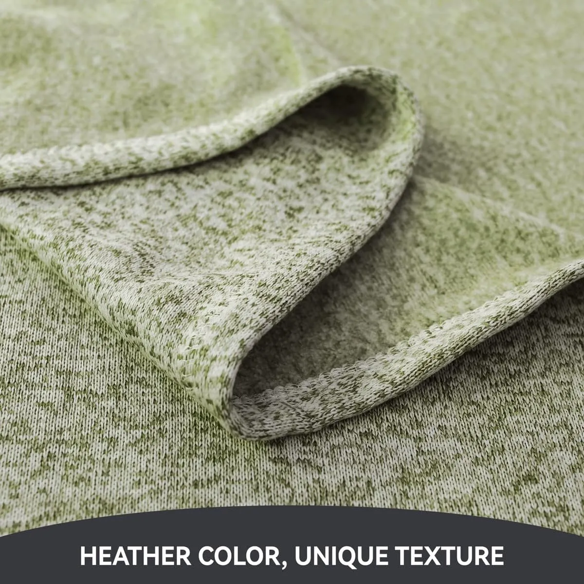KAWAHOME Summer Sweatshirt Blanket King Size for Bed-Lightweight Breathable Blankets,Soft Thin Knit Jersey Blanket for Hot Sleepers,108 X 90 Inches, Heather Green