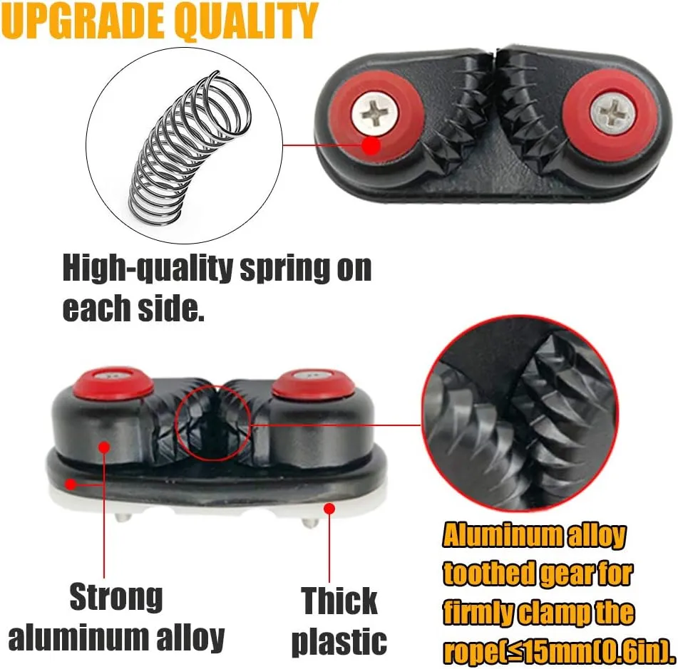 Kayak Cam Cleat, Boat Canoe Sailing Boat Dinghy Aluminum Cam Cleats Fast Entry Kayak Cleats