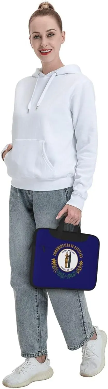 Kentucky State Flag Print Laptop Adjustable Shoulder Strap With Handle Accessory Pocket For Men Women