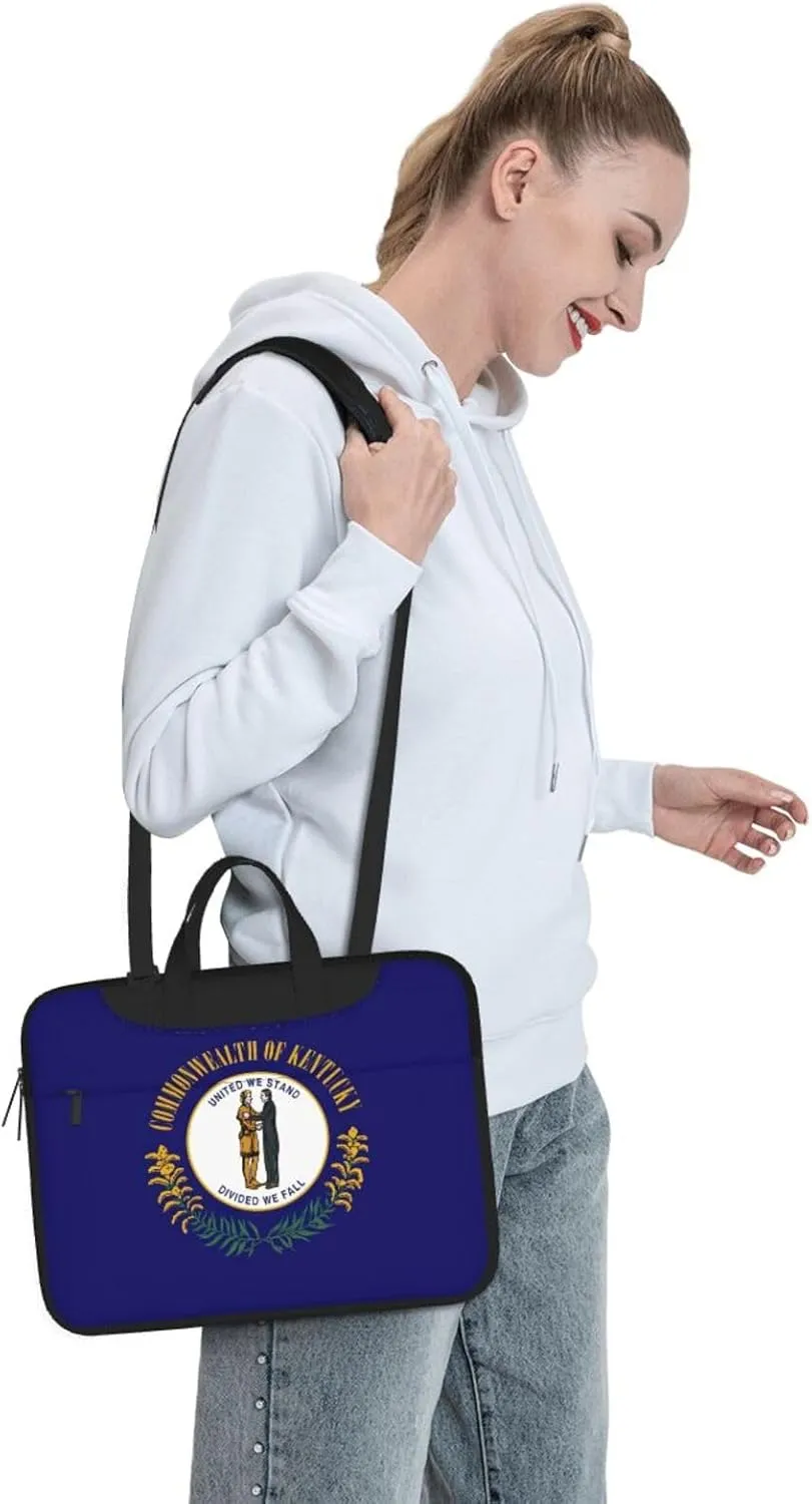 Kentucky State Flag Print Laptop Adjustable Shoulder Strap With Handle Accessory Pocket For Men Women