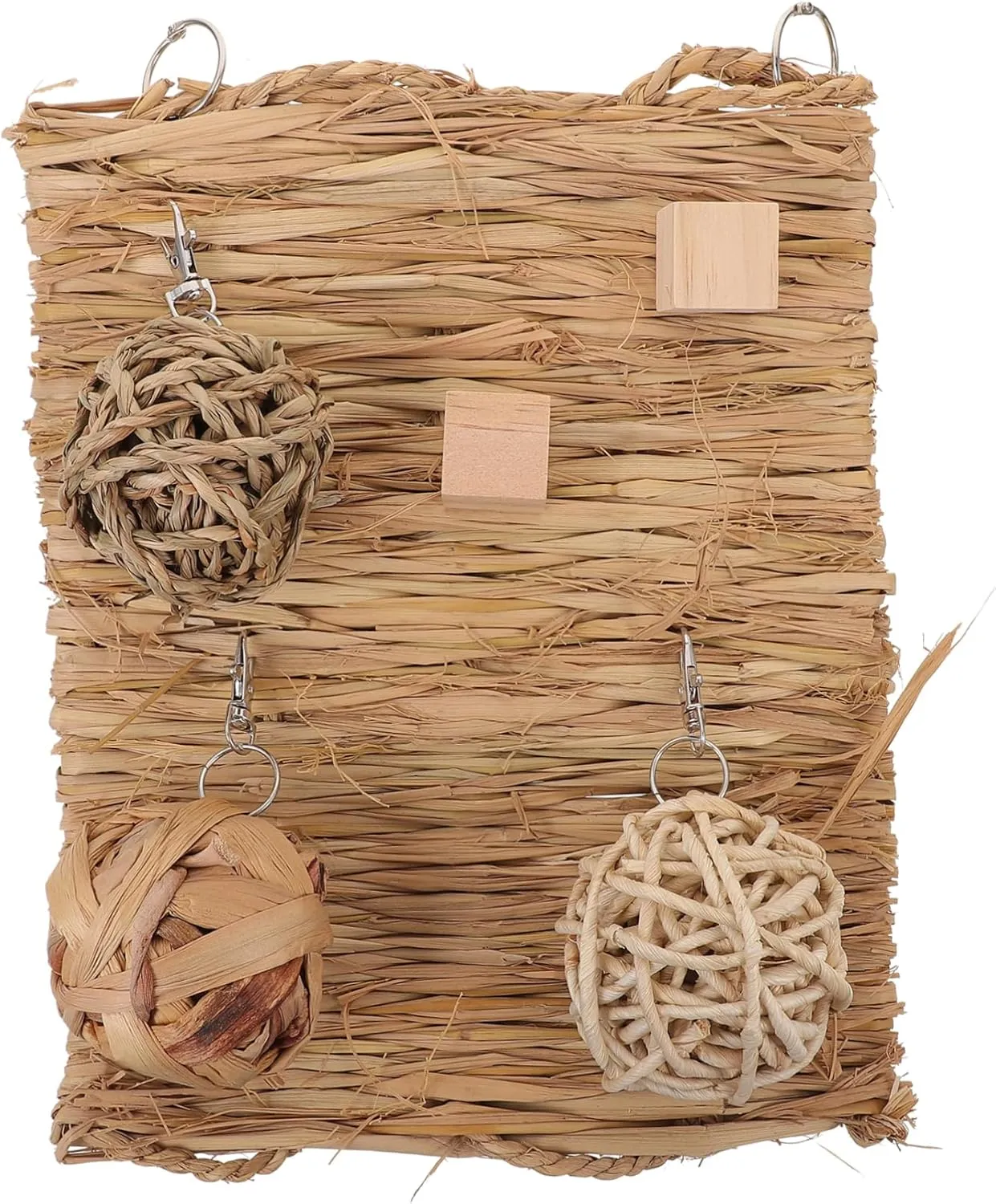 KESYOO 1 Set Rabbit Straw Mat Bed for Small Animals Chew for Bunnies Hamsters and Guinea Pigs Molar Care Comfortable Nest Liner for Foraging and Playing