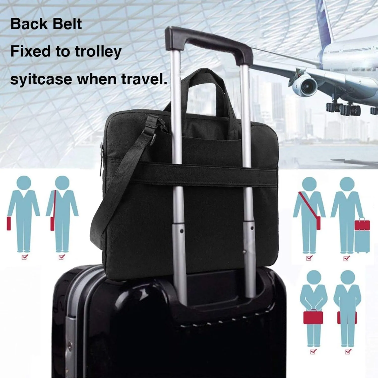 KHiry Laptop Shoulder Bag Laptop Bag Computer Bag Car Beach Messenger Bag for Unisex