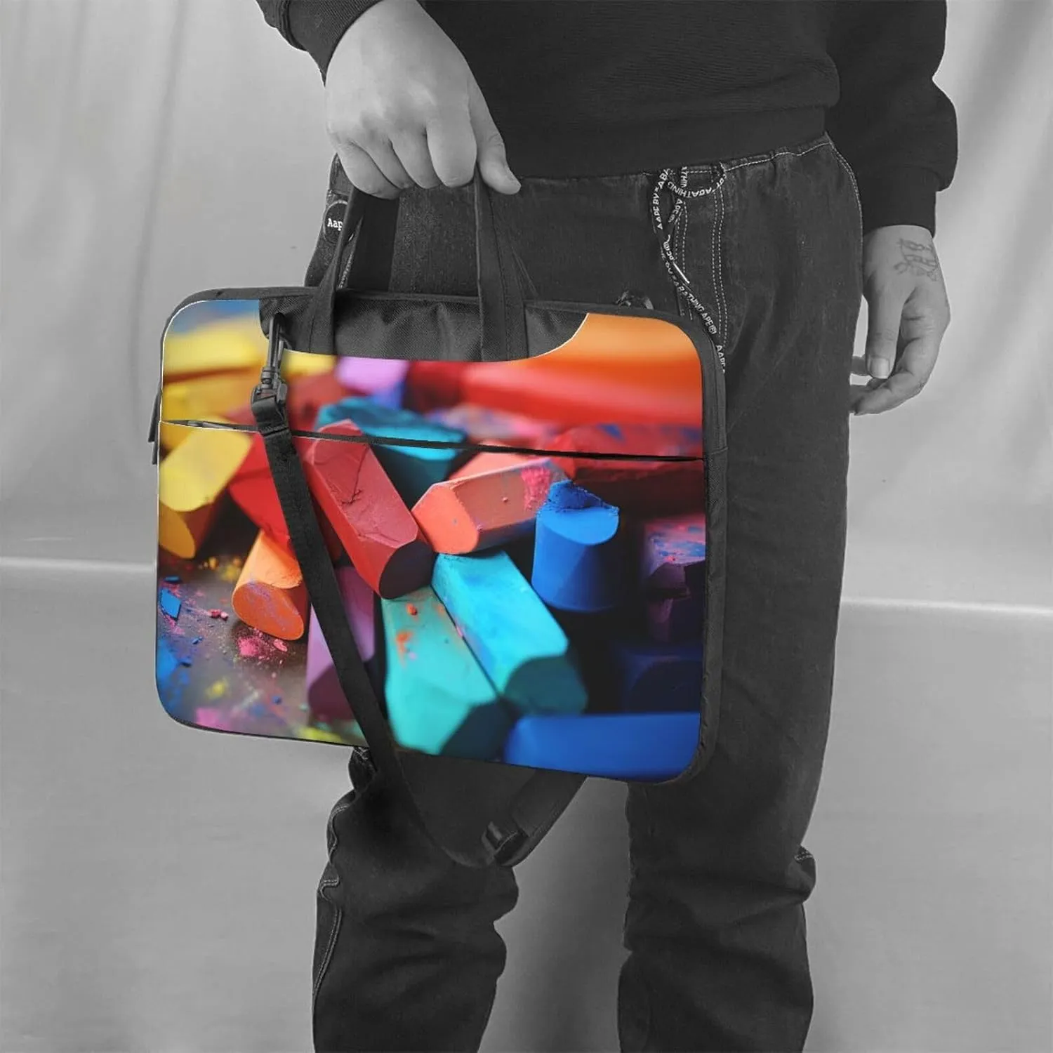 KHiry Laptop Shoulder Bag Laptop Bag Computer Bag Colored chalk Messenger Bag for Unisex