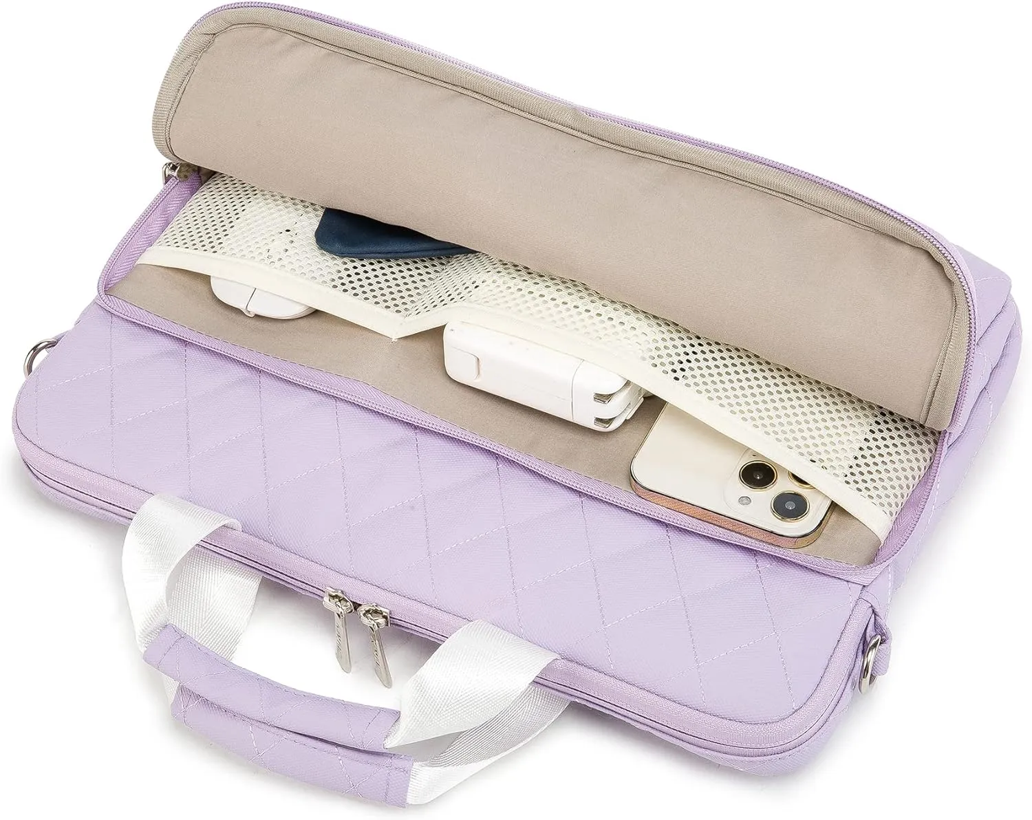 Kinmac 360 Degree Laptop Bag Full Cushioned Laptop Shoulder Bag For MacBook Air Pro 13 inch MacBook 14 inch and 13 inch-14 inch Laptop (Purple)