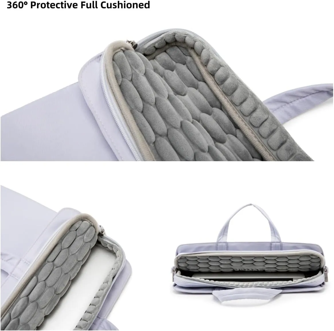 Kinmac 360° Protective Full Cushioned Muti-Compartments Laptop Shoulder Case Bag Briefcase For MacBook Pro 16 inch,MacBook Air 15 inch and 15 inch-15.6 inch HP,Lenovo,Dell,ASUS,Acer Laptop (Purple)