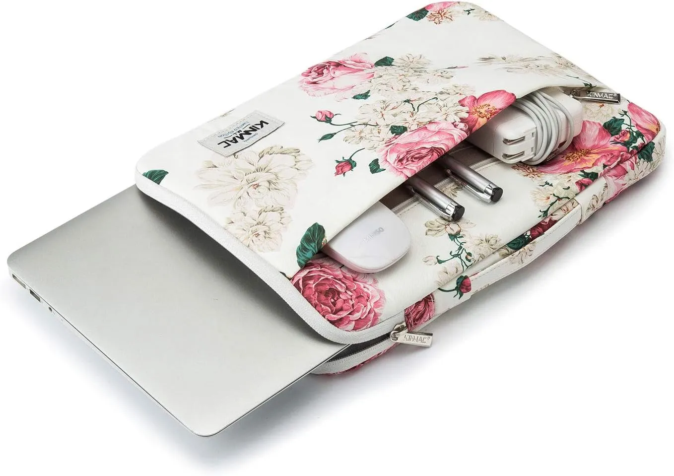 Kinmac 360° Protective Laptop Sleeve Case Bag Cover with Handle for MacBook Pro 16 inch,16 inch HP,Lenovo,Dell,ASUS,Acer Ultrabook and Business Laptop (Peony)