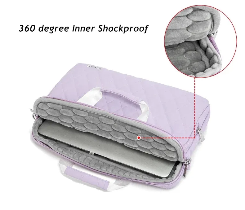 Kinmac 360° Super shockproof  14 Inch Laptop Shoulder Bag ( Eva Bubble protection, Waterproof Fabric, Luggage Strap, Extra Pockets) -Black