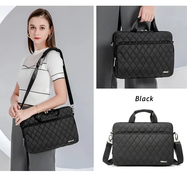 Kinmac 360° Super shockproof  14 Inch Laptop Shoulder Bag ( Eva Bubble protection, Waterproof Fabric, Luggage Strap, Extra Pockets) -Black