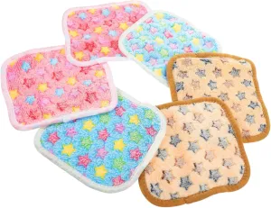 Kisangel 6Pcs Warm Hamster Pads Compact Guinea Pig Mats Cozy Fleece Liners for Pets Soft Sleeping Mats for Hamsters Hedgehogs and Chinchillas Convenient Household Use