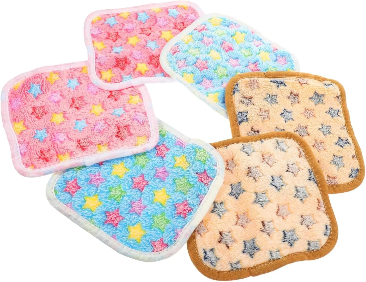 Kisangel 6Pcs Warm Hamster Pads Compact Guinea Pig Mats Cozy Fleece Liners for Pets Soft Sleeping Mats for Hamsters Hedgehogs and Chinchillas Convenient Household Use