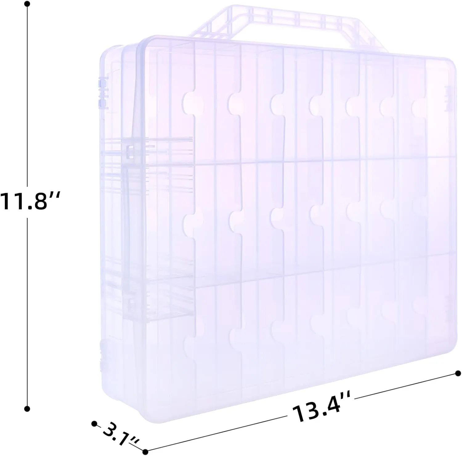 KISLANE Double Sided Toy Car & Doll Storage Case - 48 Compartments, Portable Transparent Case