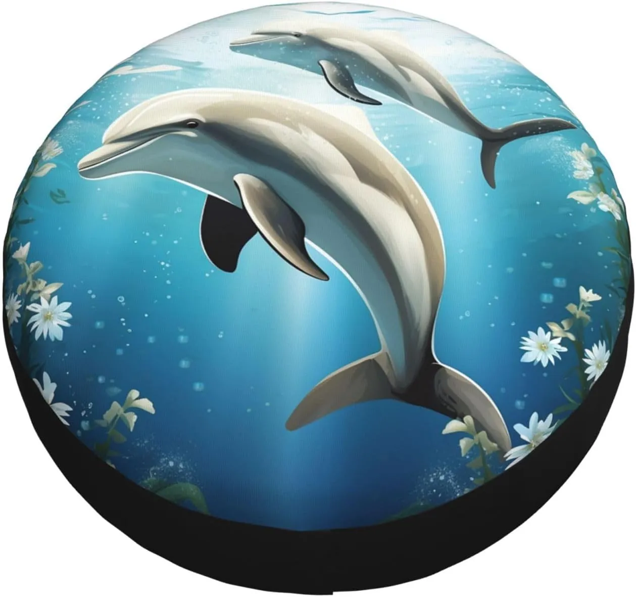 Kiss Dolphin Tale Tire Cover Outdoor Waterproof Snow Sun Rain Wheel Cover Portable Wheel Bags Camper Spare Tire Cover Universal Car Tire Protectors for Trailer RV SUV
