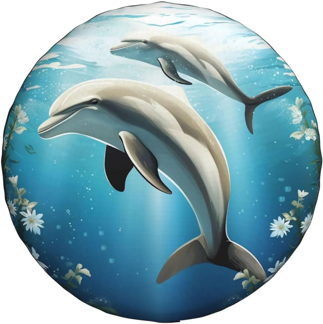 Kiss Dolphin Tale Tire Cover Outdoor Waterproof Snow Sun Rain Wheel Cover Portable Wheel Bags Camper Spare Tire Cover Universal Car Tire Protectors for Trailer RV SUV