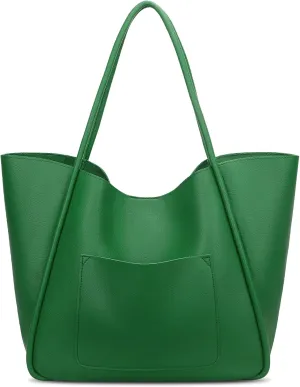 KKXIU Tote Bag for Women Vegan Leather Shoulder Purse Large Capacity Travel Bag